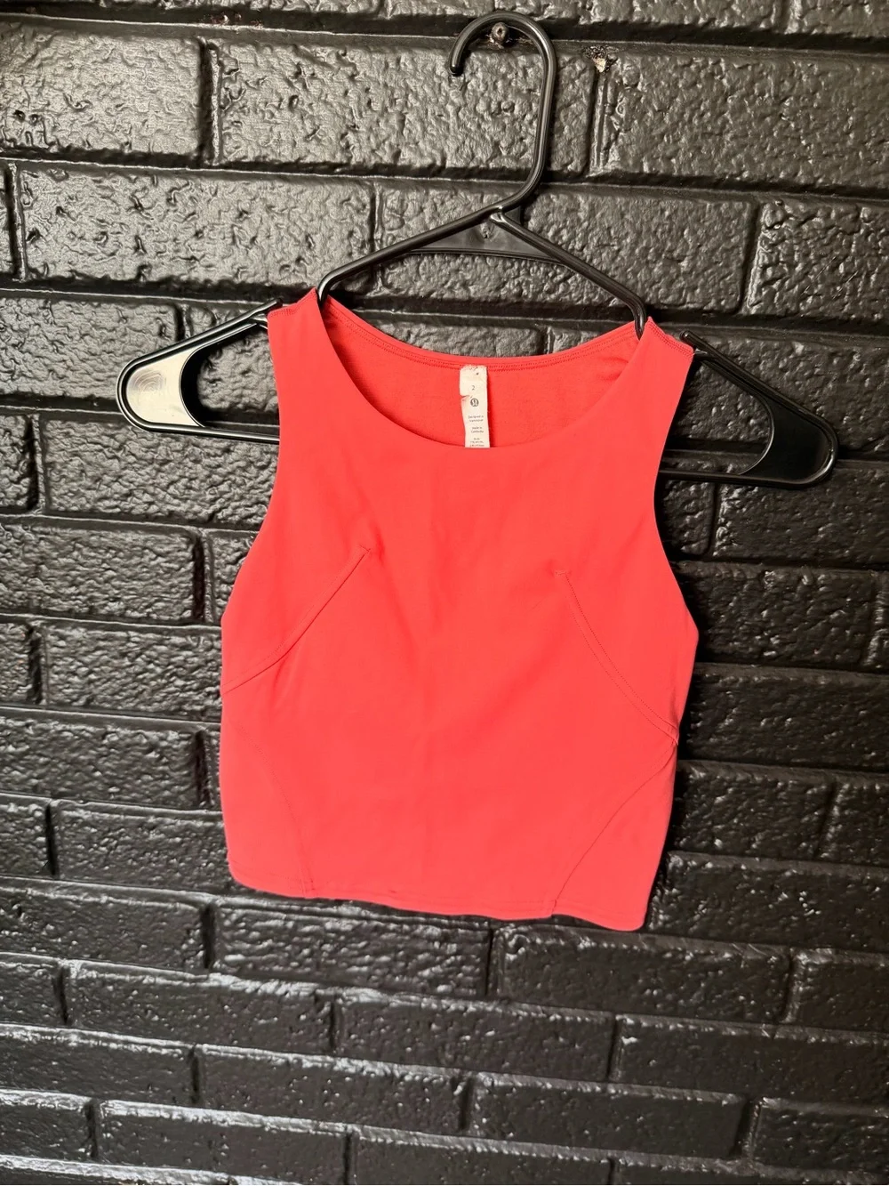 lululemon athletica Women's Racerback Invigorate Crop Tank in Coral